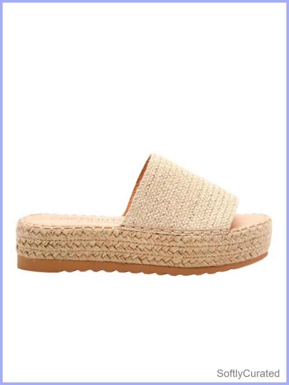 Del Mar Espadrille Platform Slide Sandals PU Leather Cushioned Slip On Women's